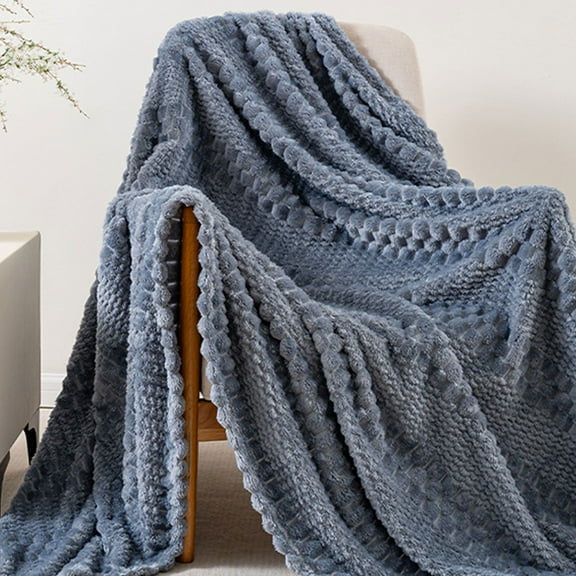 JASKFLY Soft Thick Facecloth Blanket - 27.56x39.37in Made from Polyester Fleece for a Cozy Feel, Ideal for Napping on Beds and Sofas in Living Rooms(Blue)