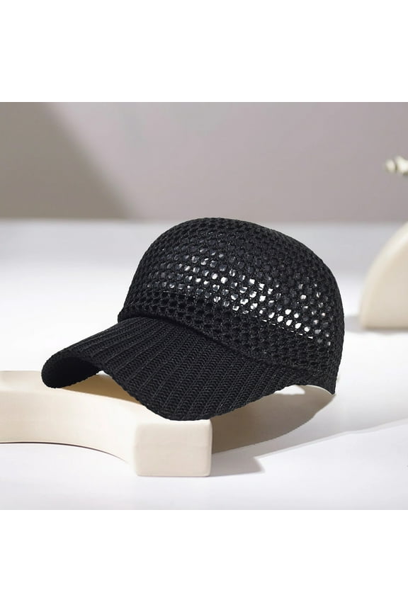 Sun Hat - Breathable Mesh Baseball Cap for Men & Women, Lightweight Polyester Outdoor Casual Wear for Walking & Travel,7.87x5.91x3.94in(Black)