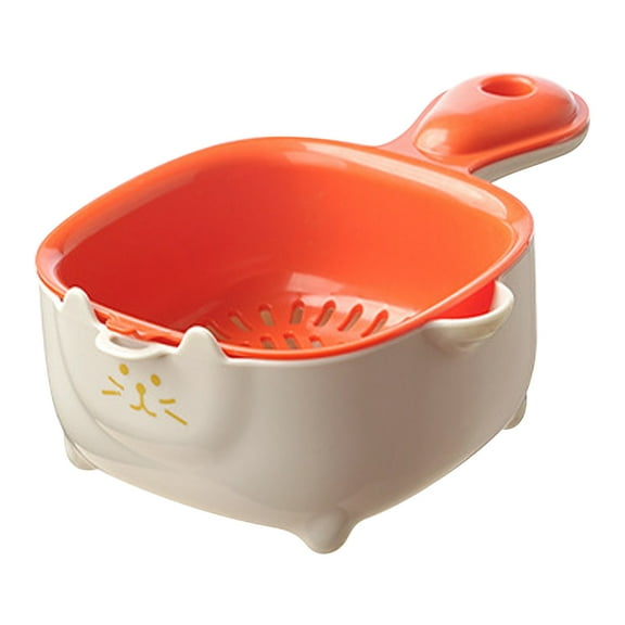JASKFLY White Drain Basket - Double-Layer Kitchen Sink Colander with Drainage Holes for Fresh Vegetables & Fruit Display