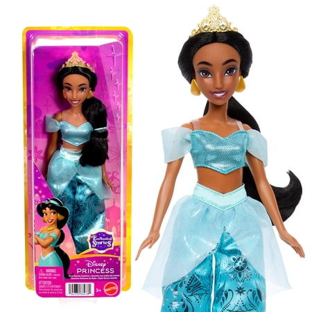 Disney Princess Enchanted Stories Jasmine Fashion Doll with Sparkling Outfit & Accessories, Posable