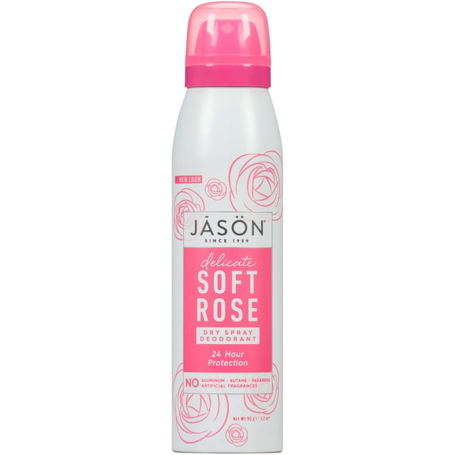 JASON Delicate Soft Rose Dry Spray Deodorant, 3.2 oz.