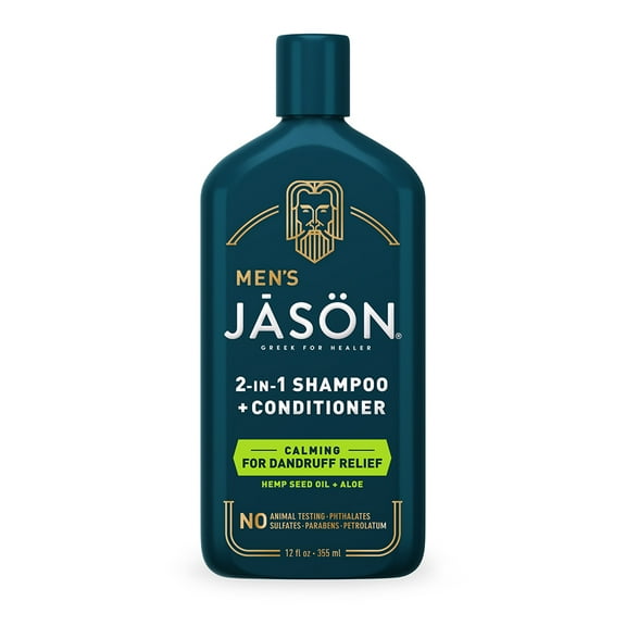 JASON Men's 2-in-1 Calming Hemp Seed Oil & Aloe Shampoo & Conditioner, 12 fl. oz.