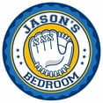 thumbnail image 1 of JASON'S Baseball Glove Bedroom 14" Round Metal Sign Boys Room 100140029056, 1 of 1