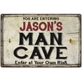 thumbnail image 1 of JASON'S Man Cave Sign Rustic 12 x 18 Matte Finish Metal 112180035027, 1 of 1