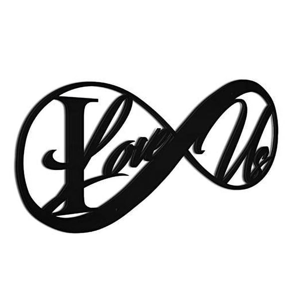 JASS GRAPHIX 12 inch Black Aluminum I Love Us Sign with Infinity Symbol