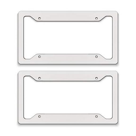 JASS GRAPHIX 2 White Ultra Thick Blank Aluminum Composite Metal License Plate Frames -Wholesale Car Tag Frame for Customization - Personalize with Vinyl - Bulk Engravable Automotive Plate Frame