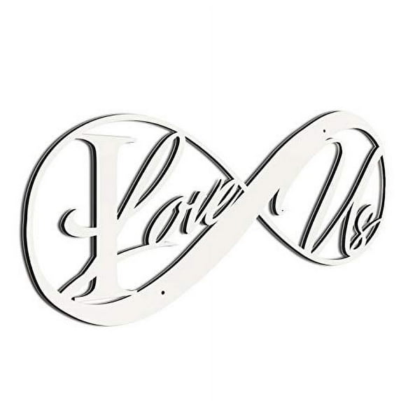 JASS GRAPHIX 22 inch White Aluminum I Love Us Sign with Infinity Symbol