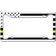 thumbnail image 1 of JASS GRAPHIX Heavy Duty Thin Yellow Line American Flag License Plate Frame Dispatcher Truck Driver Tag Frame, 1 of 6