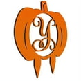 thumbnail image 1 of JASS GRAPHIX Initial Y Monogrammed Aluminum Pumpkin Sign for Lawn décor, 1 of 5