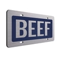 thumbnail image 1 of JASS GRAPHIX Navy Beef License Plate Brushed Aluminum ACM Car Tag - Available in Several Colors. Perfect for Cattle Farmers, 1 of 3