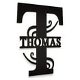 thumbnail image 1 of JASS GRAPHIX Thomas 12" Black Aluminum Composite Monogrammed Sign Door Wall Decor Last Name Signs for Home Personalized, 1 of 5