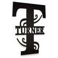 thumbnail image 1 of JASS GRAPHIX Turner 12" Black Aluminum Composite Monogrammed Sign Door Wall Decor Last Name Signs for Home Personalized, 1 of 4