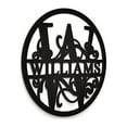 thumbnail image 1 of JASS GRAPHIX Williams 12" Circle Black Aluminum Composite Monogrammed Sign Door Wall Decor Last Name Signs for Home Personalized, 1 of 5