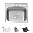 thumbnail image 1 of JASSFERRY 25-inch Kitchen Sink Drop-In Topmount 18-gauge Stainless Steel Single Bowl, 1 of 7