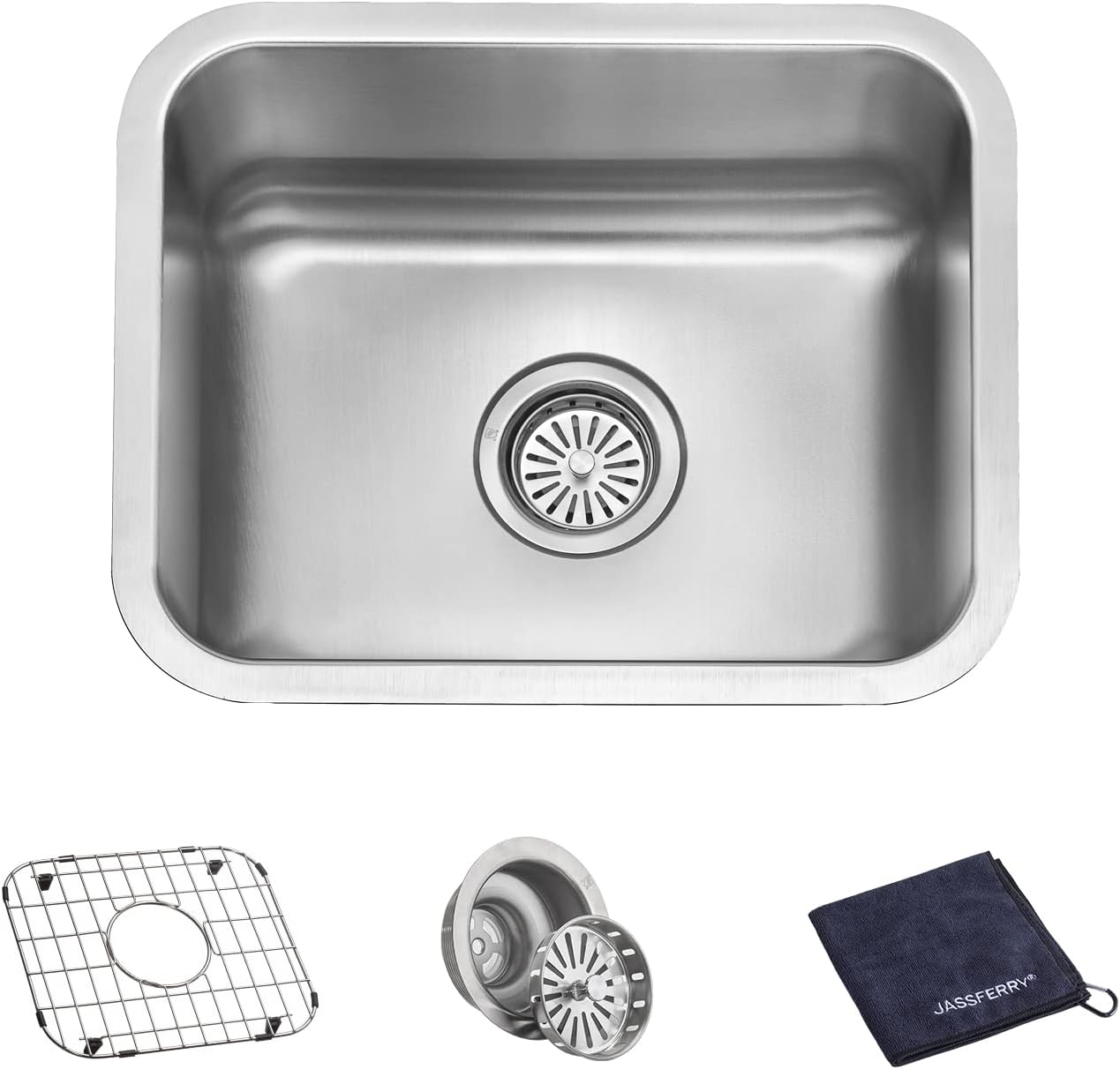 JASSFERRY Undermount Kitchen Sink Single Bowl 18 Gauge T304 Stainless