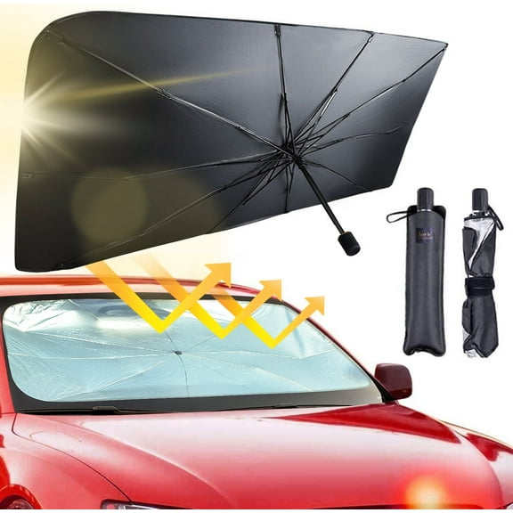 JASVIC Car Windshield Sun Shade Umbrella, Foldable UV Block Sunshade Cover, Classic Shape