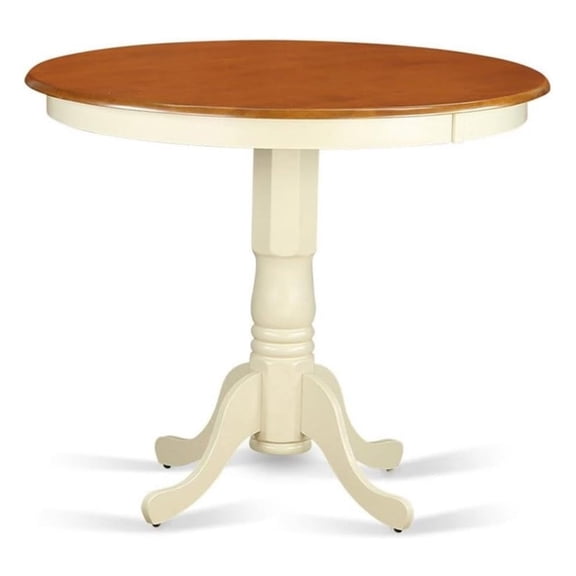 JAT-WHI-TP Jackson Counter Height Dining Table - a Round Dinner Table Top with Pedestal Base, 36x36 Inch, Buttermilk &