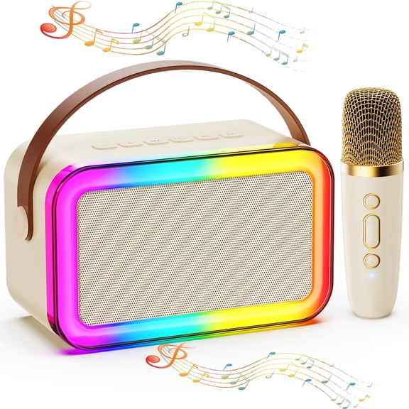 JAUYXIAN Karaoke Machine for Kids, Portable Bluetooth Speaker with Karaoke Microphone, 5 Sound Mode
