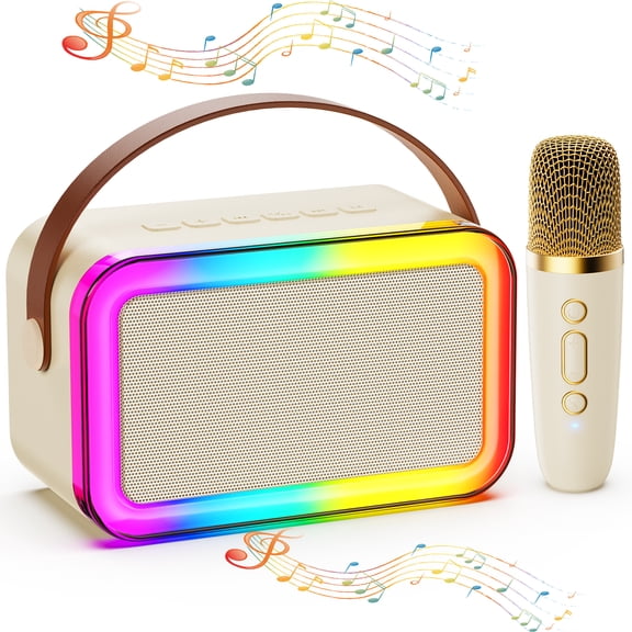 JAUYXIAN Karaoke Machine for Kids, Portable Bluetooth Speaker with Karaoke Microphone, 5 Sound Mode