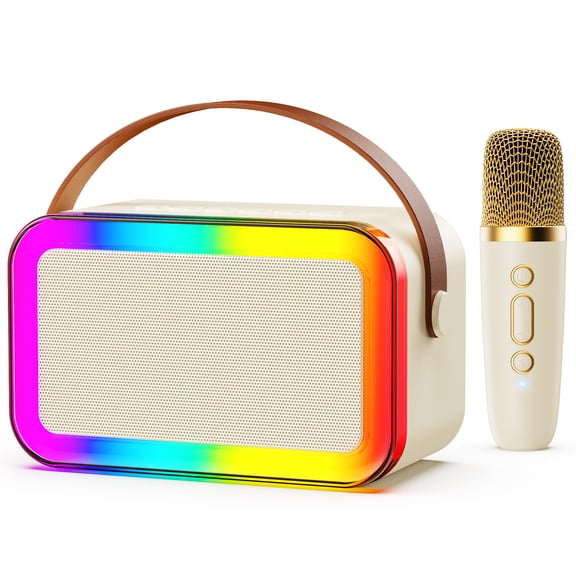 JAUYXIAN Karaoke Machine for Kids, Portable Bluetooth Speaker with Karaoke Microphone, 5 Sound Mode