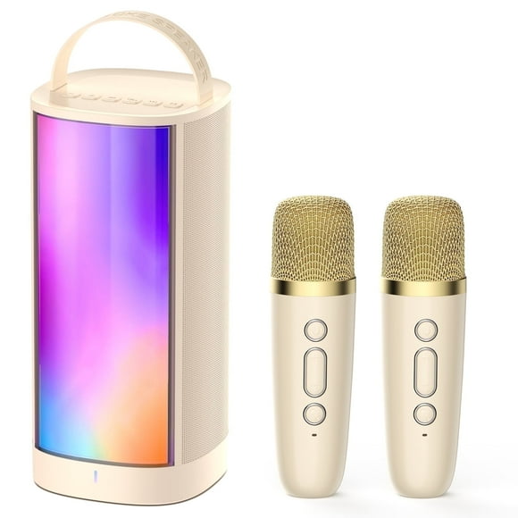 JAUYXIAN Bluetooth Speaker, Portable Speaker with RGB Lights, Wireless Mic, Party Speaker System for Girls/ Boys, Perfect Graduation Gift, D31-T