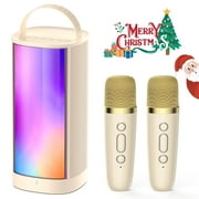 JAUYXIAN Karaoke Machine for Kids Adults, Portable Karaoke Speaker Bluetooth with Rgb Lights, 2 Mics, Usb, Best Gift for Girls/ Boys