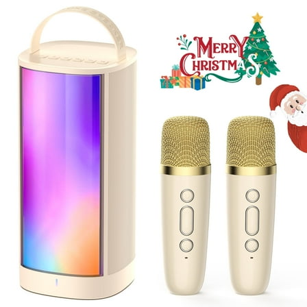 JAUYXIAN Karaoke Machine for Kids Adults, Portable Karaoke Speaker Bluetooth with Rgb Lights, 2 Mics, Usb, Best Gift for Girls/ Boys