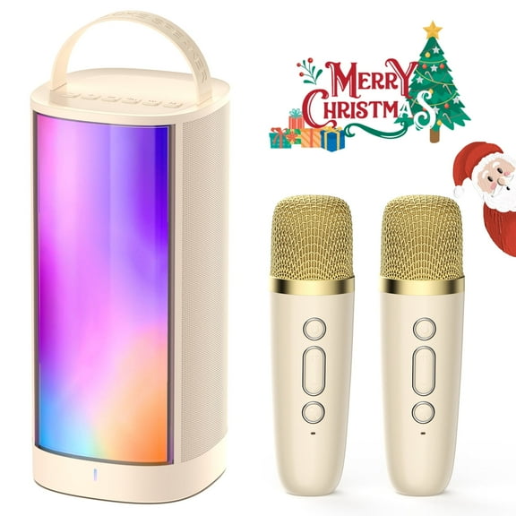 JAUYXIAN Karaoke Machine for Kids Adults, Portable Karaoke Speaker Bluetooth with Rgb Lights, 2 Mics, Usb, Best Gift for Girls/ Boys