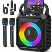 JYX Karaoke Machine for Adults Kids, Bluetooth Speaker with Microphone, Colorful DJ Light, Portable Karaoke Speaker Sound System for Parties, T17-T