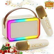 JAUYXIAN Karaoke Machine, Portable Karaoke Machine for Girls/Boys, 2 Karaoke Microphones with 5 Sound Mode