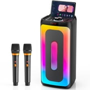 JAUYXIAN Karaoke Machine for Adult, Bluetooth Speaker with Microphone & Colorful RGB Lights, T25-T