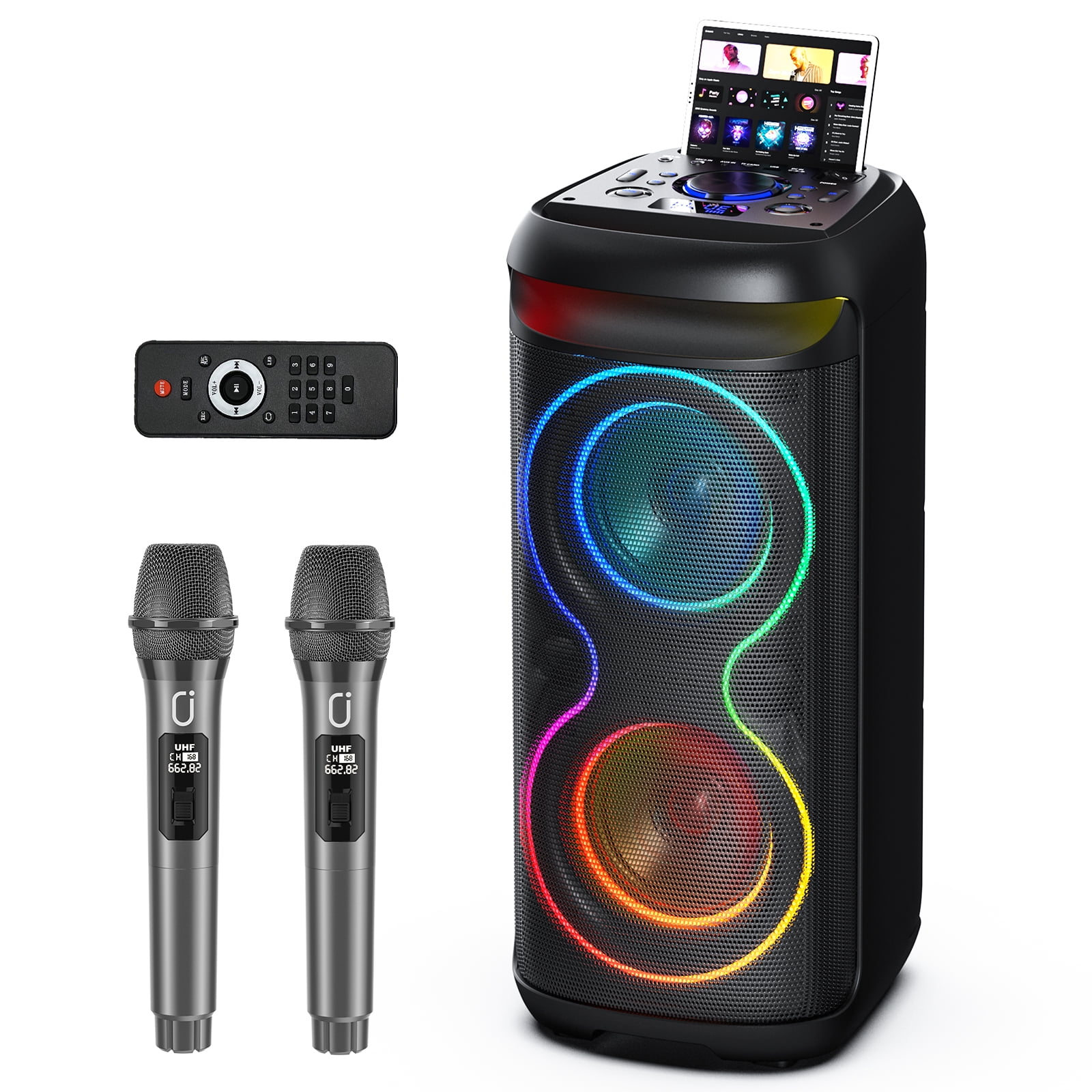 JAUYXIAN Karaoke Machine for Adult, Bluetooth Speaker with Microphone