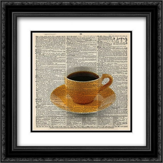 JAVA No Words 2x Matted 20x20 Black Ornate Framed Art Print by Greene, Taylor