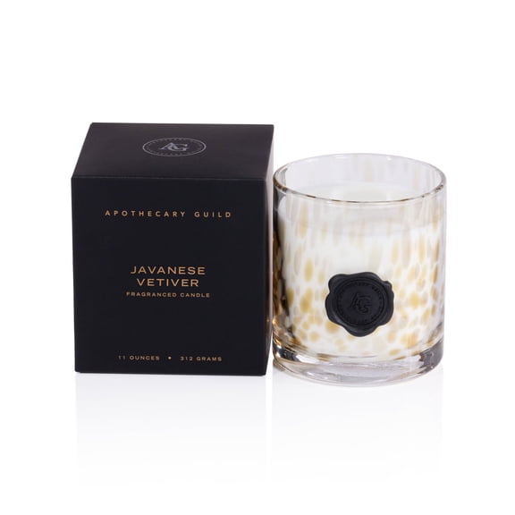JAVANESE VETIVER Zodax Apothecary Guild Opal Glass 11 oz Scented Jar Candle