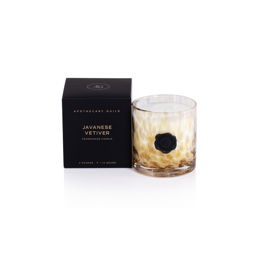 JAVANESE VETIVER Zodax Apothecary Guild Opal Glass Mini 4 oz Scented Jar Candle