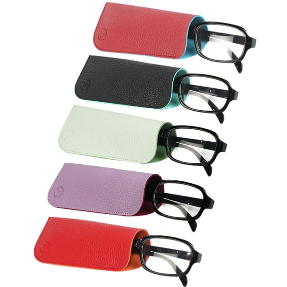JAVOedge (5 PACK / 3 PACK) 2 Tone Style Soft Pouch Eyeglass Storage Case w/ Microfiber Eyeglasses Cloth (Mix Colors Set)