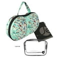 thumbnail image 1 of JAVOedge Blue Tiny Rose Pattern Fabric Travel Bra Storage Case Plus 1 PCS PVC BAG / Zipper Closure and Carrying Handle, 1 of 4