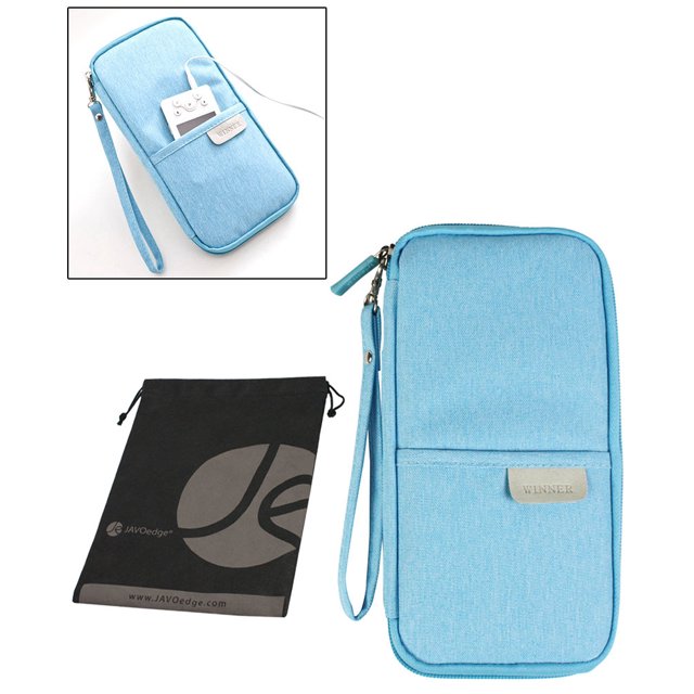 JAVOedge Long Zippered Passport and Travel Document Organizer, Front