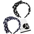 thumbnail image 1 of JAVOedge Polka Dot 2 Pack Korean Style Large Bow Headband (Black and Blue), 1 of 1