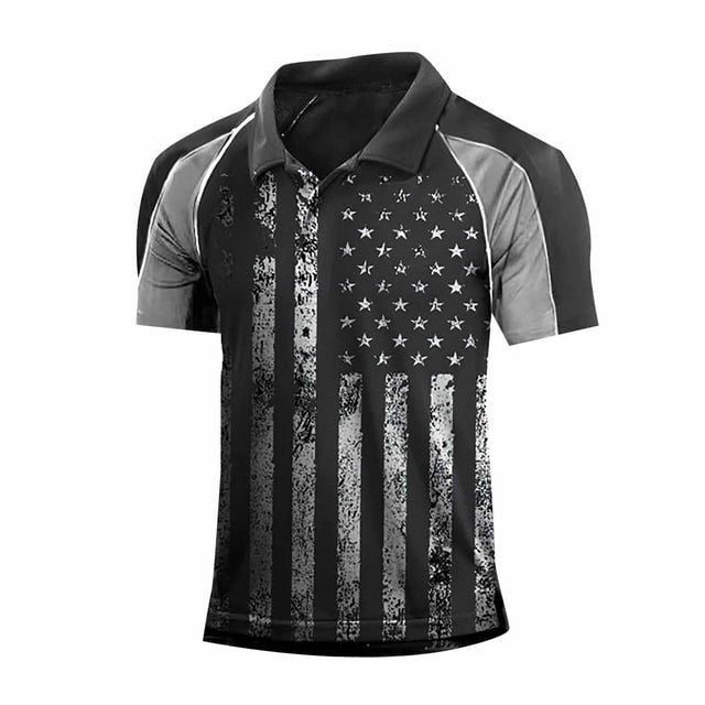 JAWAFANGE 1776 Independence Day Slim Fit Polo Shirts for Men Big Mens ...