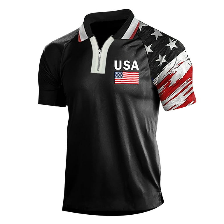 JAWAFANGE Men s 1776 Independence Day Polo Shirt 5x Mens Shirts Tall Large Polo Tshirt Workout Men Red Collared Shirt Plain Black T Shirts S Polo Shirts Deal Of The Day Clearance