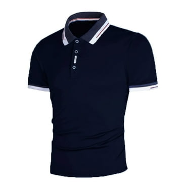 JAWAFANGE Mens Sweater Polo Men's Casual Short Sleeved Fashion Trend Men's Lapel Button Short Sleeved T Shirt K87 T Tops Clearance Store