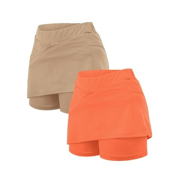 JAWAFANGE Skirts with Shorts Underneath Women'S Pocket Pants Solid Mid Waist Culottes Short Skirts Skinny Pants Mum Christmas Gifts Sale Clearance