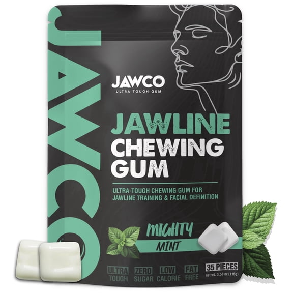 Jawcko Ultra-Tough Jawline Chewing Gum | Mighty Mint Facial Fitness Hard Gum