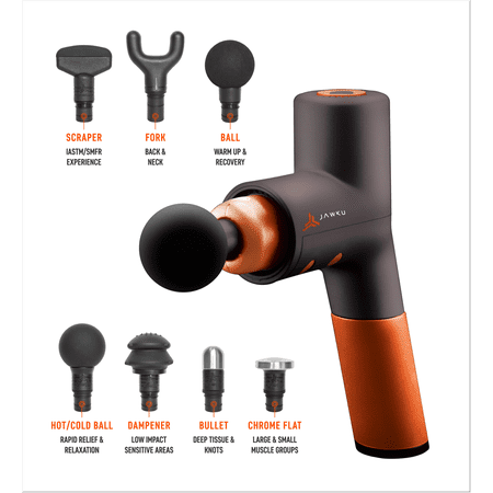 JAWKU Muscle Blaster V2 Cordless Percussion Massage Gun, Rechargeable Handheld Stimulation, Vibration and Deep Tissue Muscle Massager, Ultra Quiet