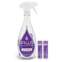 JAWS Cleaner Shower Cleaner Bottle with 2 Refill Pods. Refillable Cleaning Supplies.