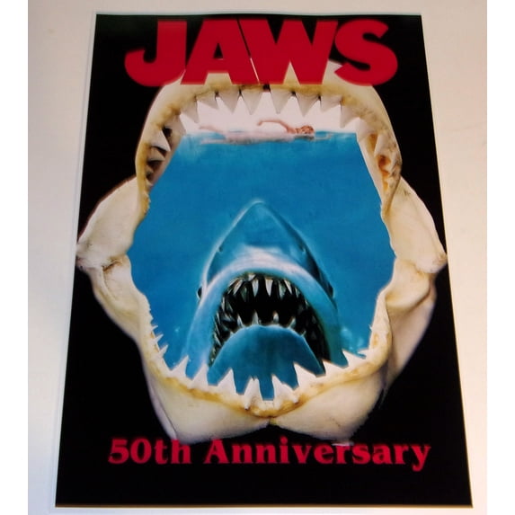 JAWS Film Steven Spielberg 1975 Alternate Poster - 50th Anniversary 19"x13" Shark Jaws