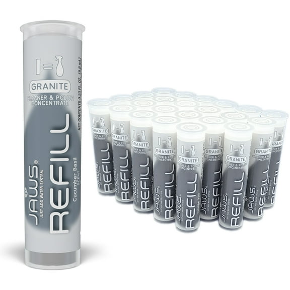 JAWS Granite Cleaner & Polish Refill Pods. Box of 24. Refillable Cleaning Supplies.