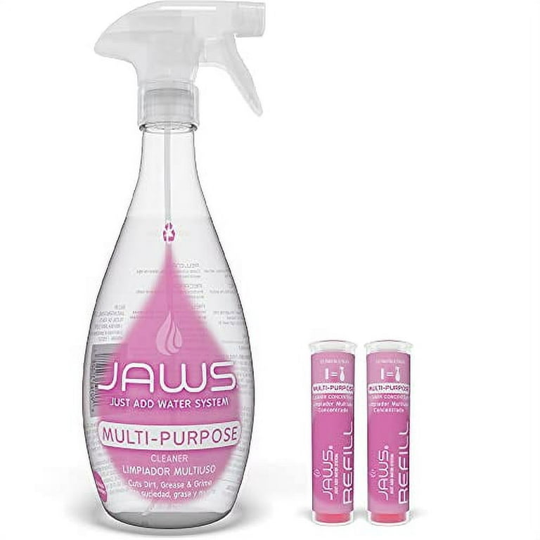 JAWS 27 oz. Non-Toxic Daily Shower Cleaner - Reusable Spray Bottle and  Concentrated Refill Pods (4-Pack) EJAWS-3410-SP - The Home Depot