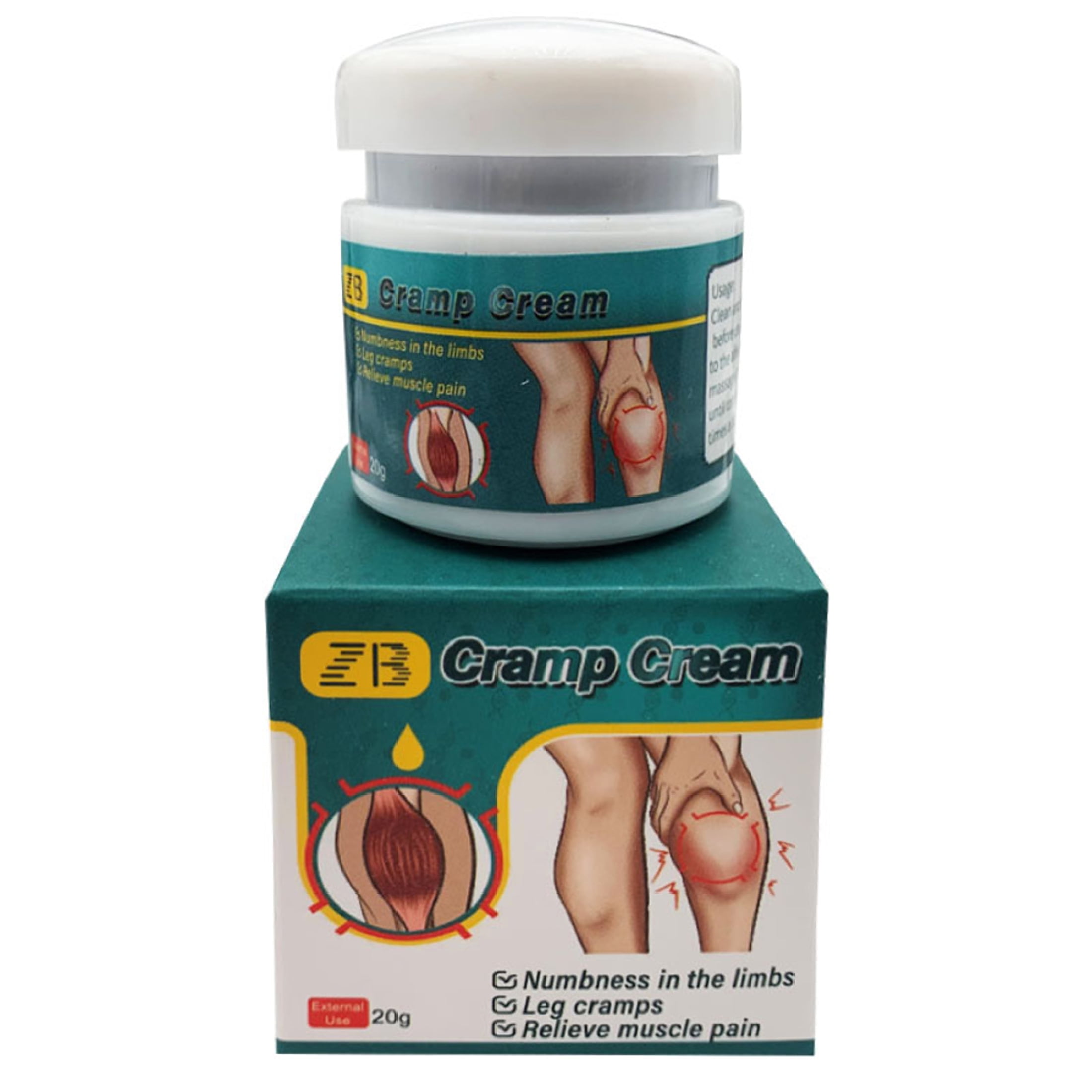 JAWSEU Leg Cramp Cream Muscle Cramp Relief Ointment Leg Foot Pain Cramp